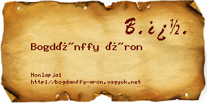 Bogdánffy Áron névjegykártya